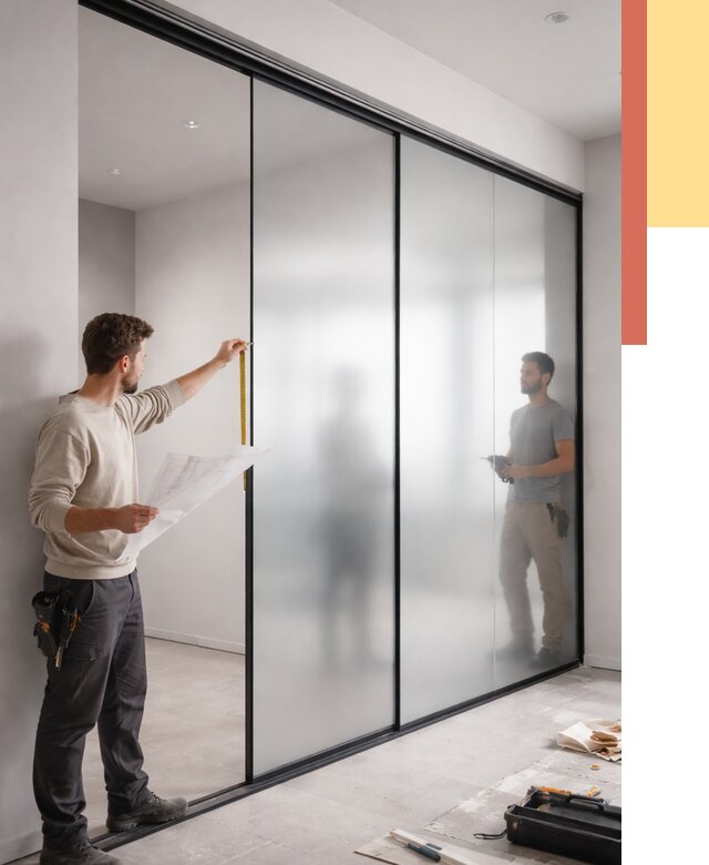 Матовые стеклянные перегородки в юбилейном от 8758 руб. — монтаж и установка | ОТДЕЛОЧНИК-Юбл