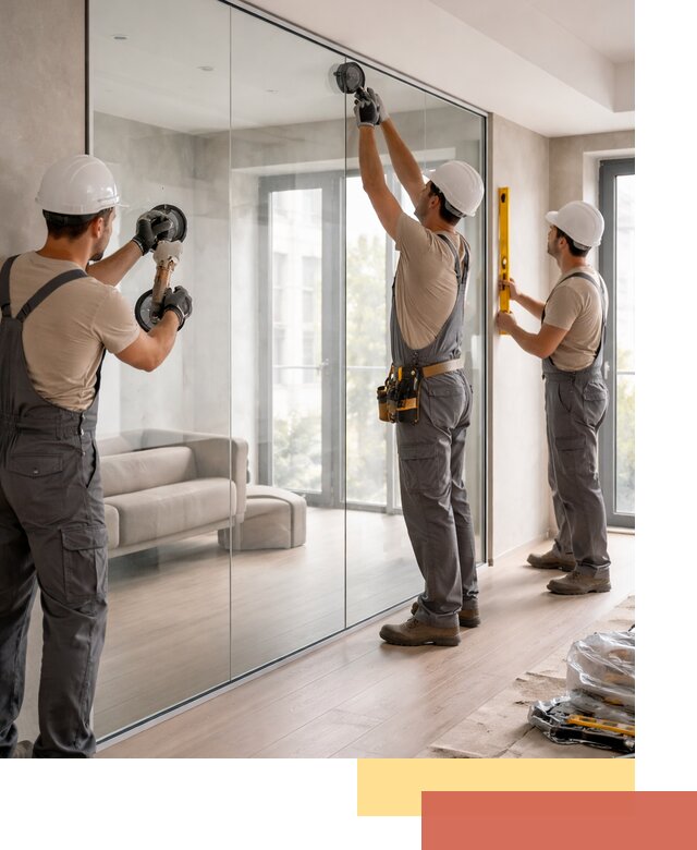 Перегородки из закаленного стекла в юбилейном для офисов и квартир