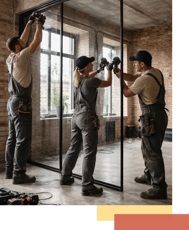 Стеклянные перегородки лофт — изготовление и монтаж в юбилейном