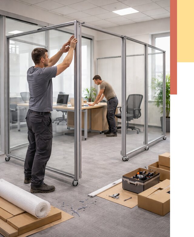 Мобильные офисные перегородки в юбилейном от 12879 руб. — установка под ключ | ОТДЕЛОЧНИК-Юбл