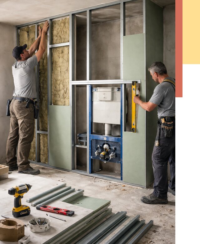 Установка сантехнических перегородок в юбилейном от 8758 руб. | ОТДЕЛОЧНИК-Юбл