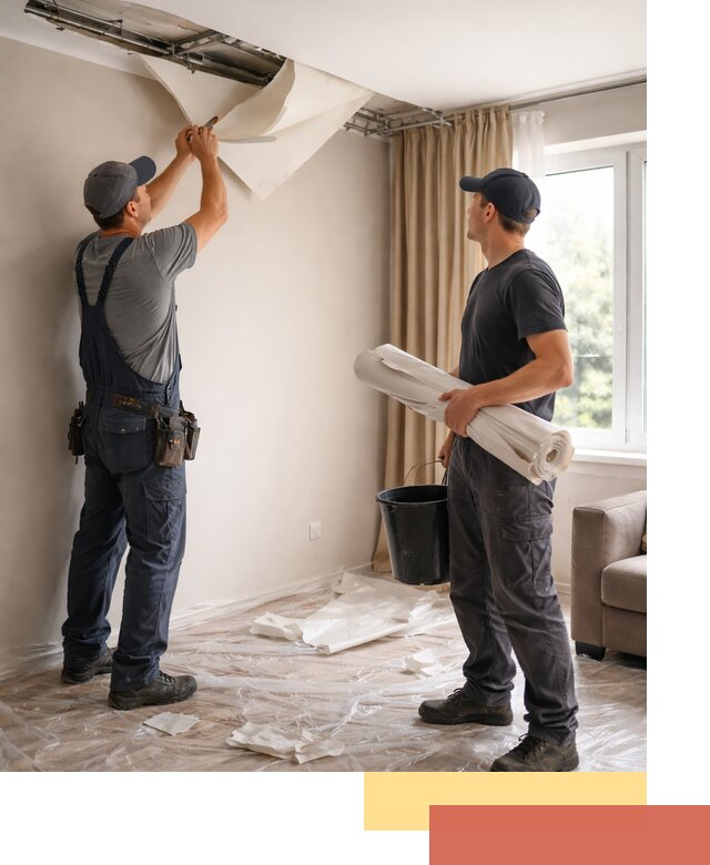 Демонтаж натяжного потолка в юбилейном быстро и аккуратно