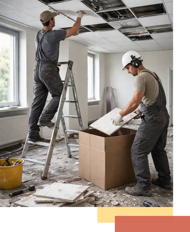 Демонтаж потолочной плитки в юбилейном быстро и аккуратно