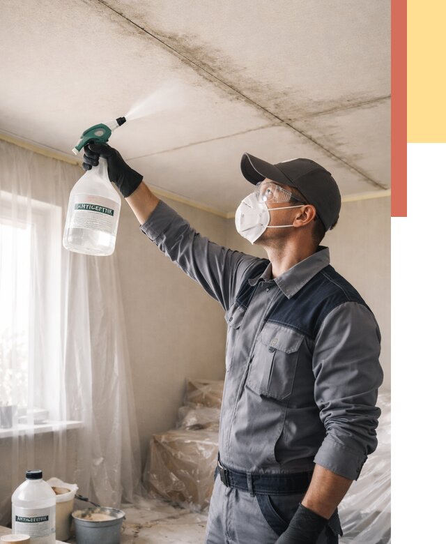 Антисептическая обработка потолка в юбилейном от 2576 руб. | ОТДЕЛОЧНИК-Юбл