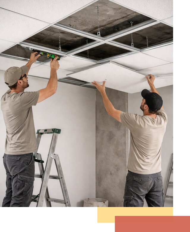 Монтаж потолка Армстронг под ключ в юбилейном