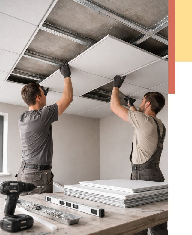 Монтаж кассетного потолка в юбилейном от 4636 руб/м2 — установка и сборка | ОТДЕЛОЧНИК-Юбл