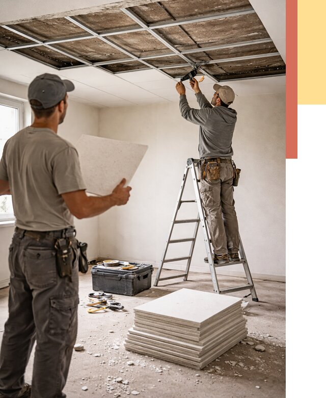 Замена плит подвесного потолка в юбилейном от 1803 руб. быстро и недорого | ОТДЕЛОЧНИК-Юбл