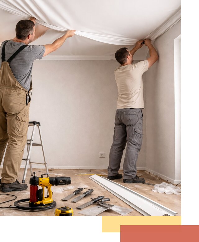 Монтаж ПВХ натяжного потолка в юбилейном качественно и быстро