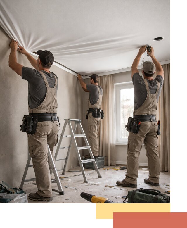 Монтаж матового натяжного потолка в юбилейном качественно и быстро