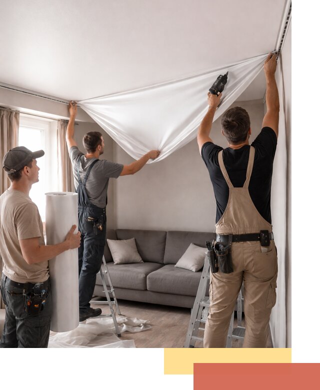 Монтаж сатинового натяжного потолка в юбилейном качественно и быстро