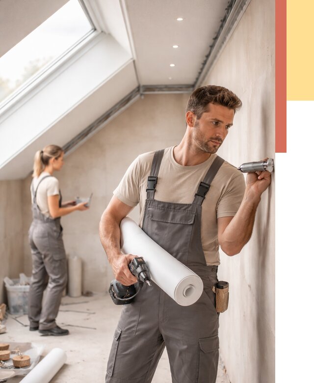 Монтаж натяжного потолка на мансарде в юбилейном от 3606 руб. | ОТДЕЛОЧНИК-Юбл