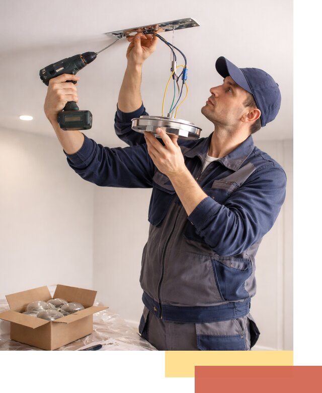 Установка люстры в натяжной потолок в юбилейном