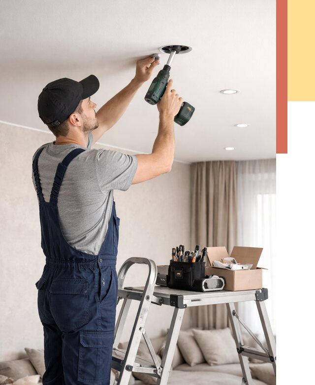 Установка и монтаж точечных светильников в натяжной потолок в юбилейном от 1855 руб. | ОТДЕЛОЧНИК-Юбл