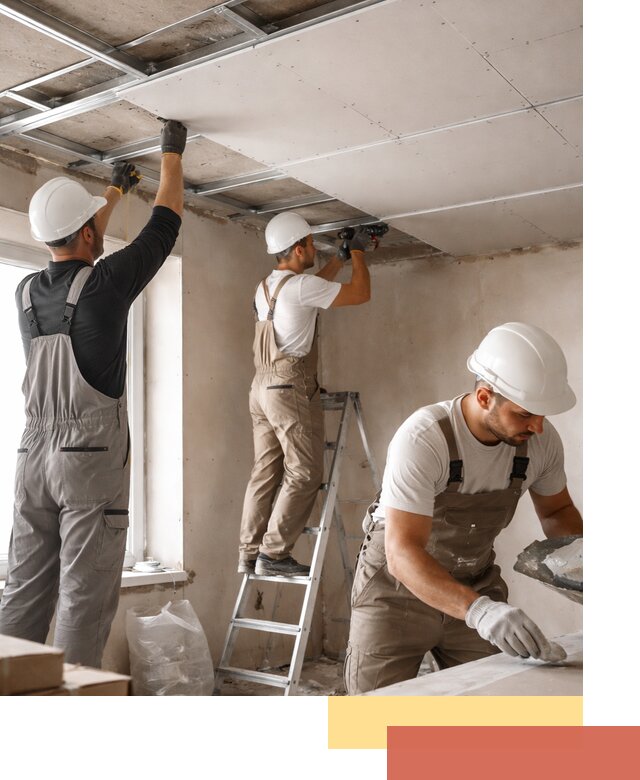 Одноуровневый потолок из гипсокартона в юбилейном — монтаж и отделка