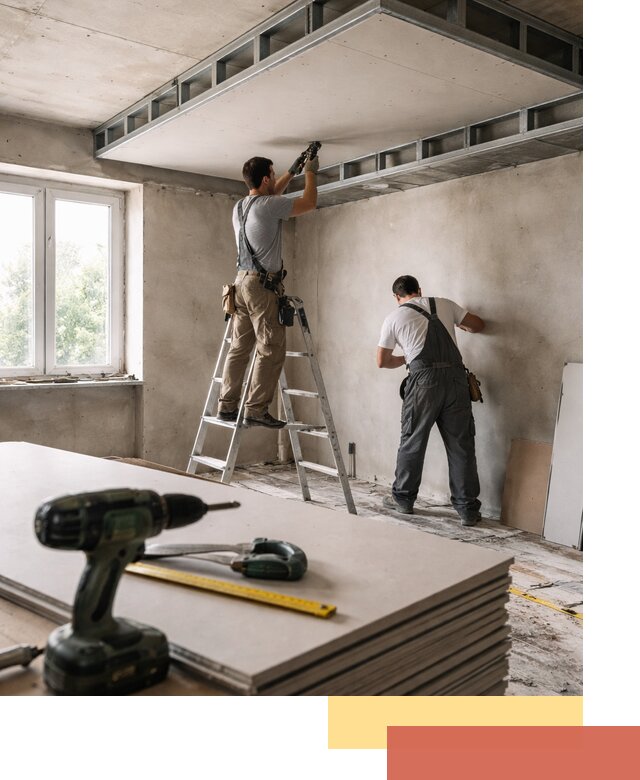 Двухуровневый потолок из гипсокартона в юбилейном