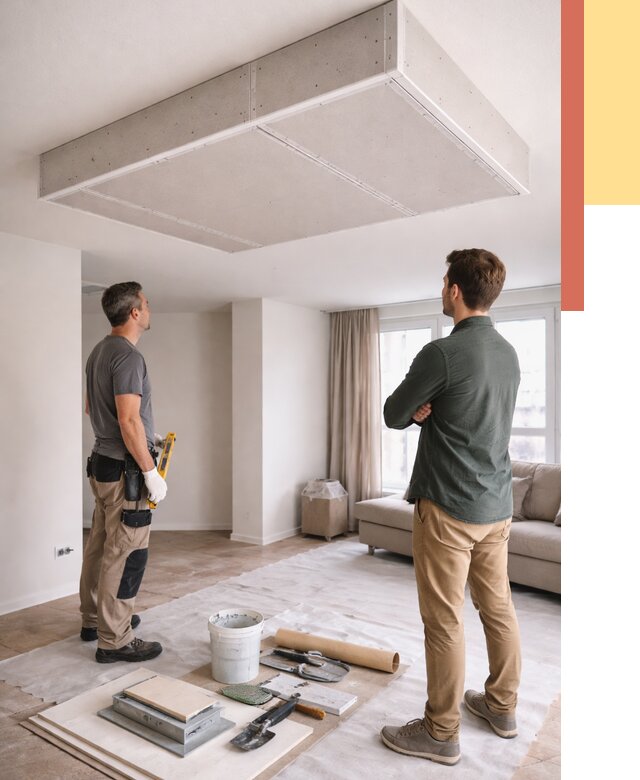 Короб на потолке из гипсокартона в юбилейном от 2267 руб. — монтаж и услуги под ключ | ОТДЕЛОЧНИК-Юбл