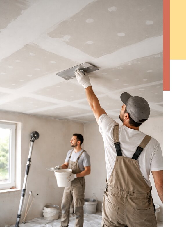 Шпаклевка потолка из гипсокартона в юбилейном от 3297 руб./м2 — услуги под ключ | ОТДЕЛОЧНИК-Юбл