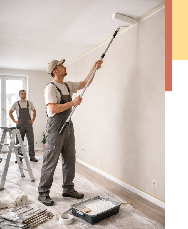 Покраска потолка из гипсокартона в юбилейном от 4636 руб./м2 — услуги под ключ | ОТДЕЛОЧНИК-Юбл