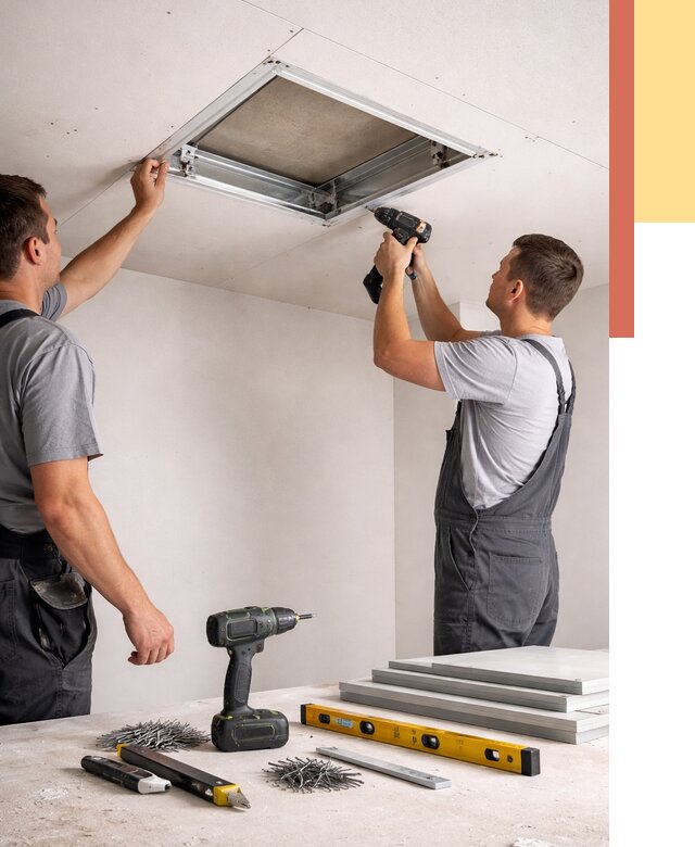 Установка люка в потолок ГКЛ в юбилейном от 2576 руб. под ключ | ОТДЕЛОЧНИК-Юбл