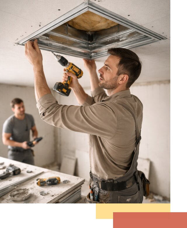 Монтаж люка в потолок из ГКЛ в юбилейном