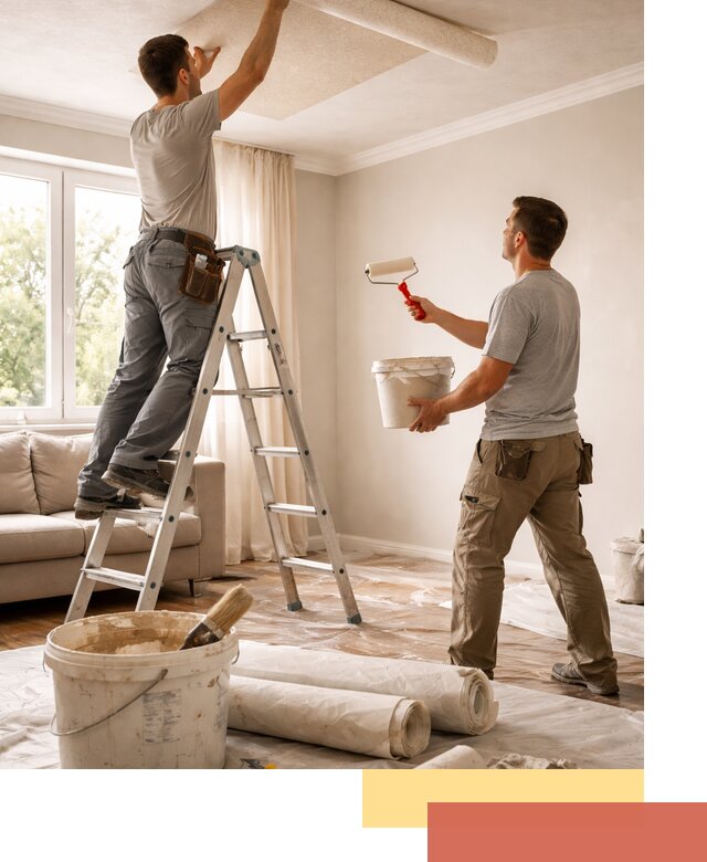 Поклейка обоев на потолок в юбилейном — качественно и быстро