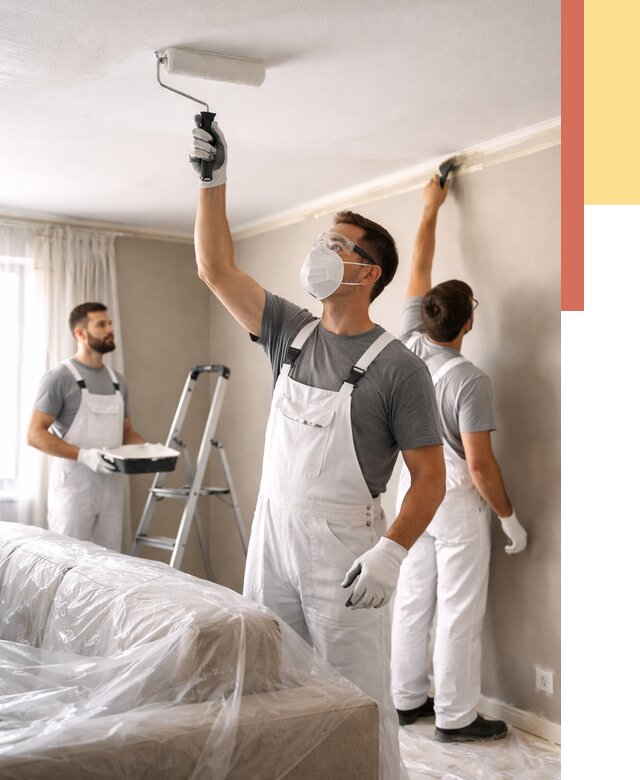 Покраска потолка водоэмельсионной краской в юбилейном от 2267 руб/м² — услуги под ключ | ОТДЕЛОЧНИК-Юбл