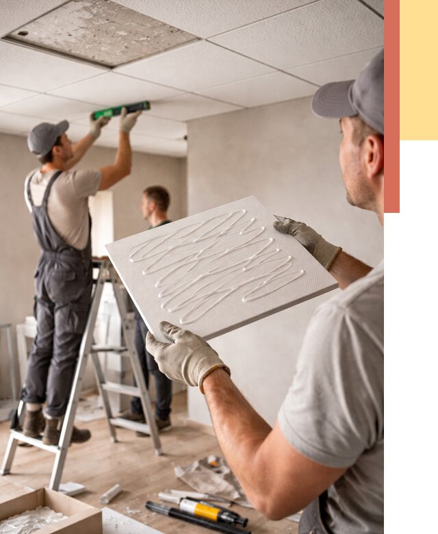 Монтаж потолочной плитки в юбилейном от 4636 руб. — быстро и недорого | ОТДЕЛОЧНИК-Юбл