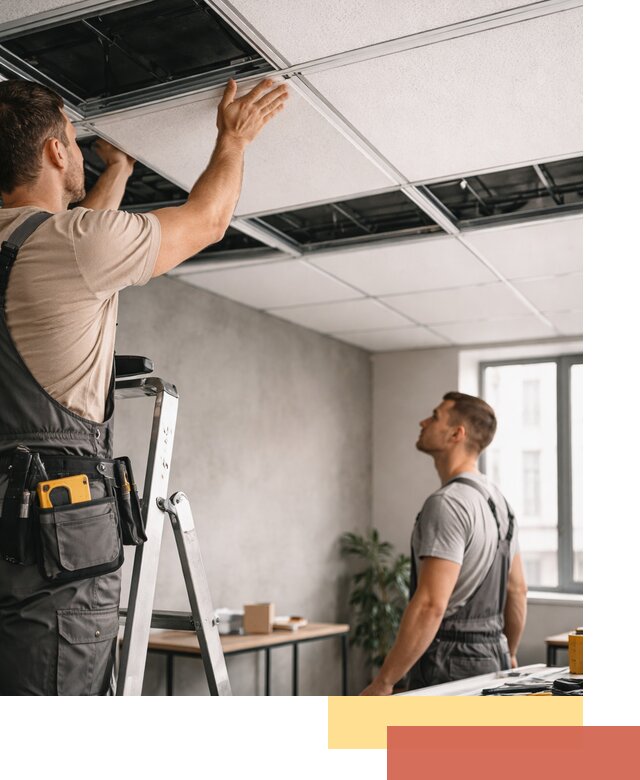 Монтаж потолочной плитки в юбилейном качественно и в срок