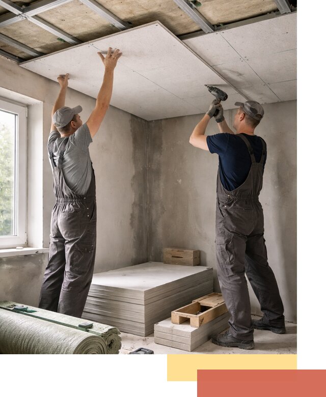 Шумоизоляция потолка панелями ЗИПС в юбилейном